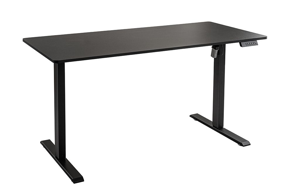 Höhenverstellbarer Schreibtisch BLACK DESK 140cm anthrazit schwarzes Metallgestell