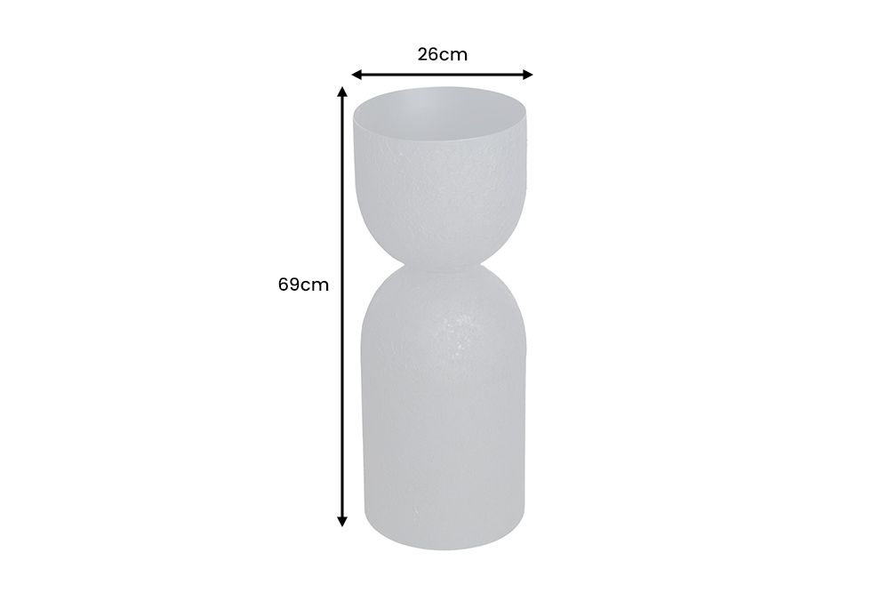 Moderne Vase SANDGLASS XL 70cm schwarz Eisen handmade beidseitig nutzbar