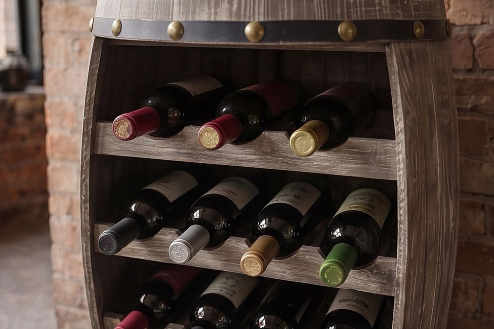Authentisches Weinregal BODEGA 65cm natur Pinie Weinfass Shabby Chic