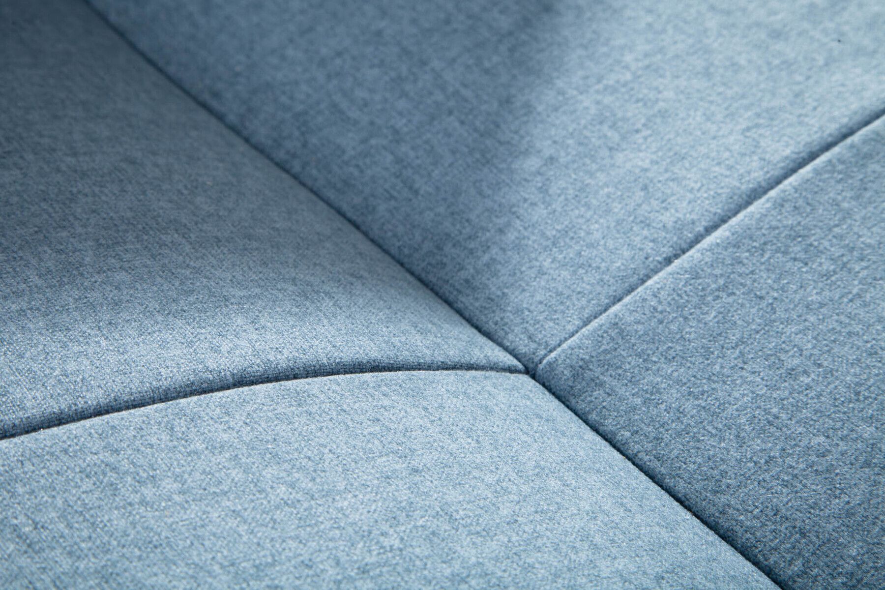 Design Schlafsofa DIVANI 220cm hellblau Strukturstoff Scandinavian 3-Sitzer mit Bettfunktion