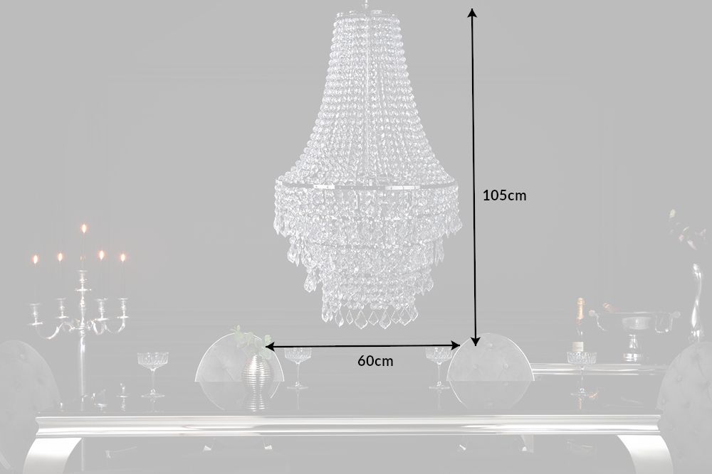 Extravaganter Kronleuchter ROYAL XL 105cm Hängelampe Barock