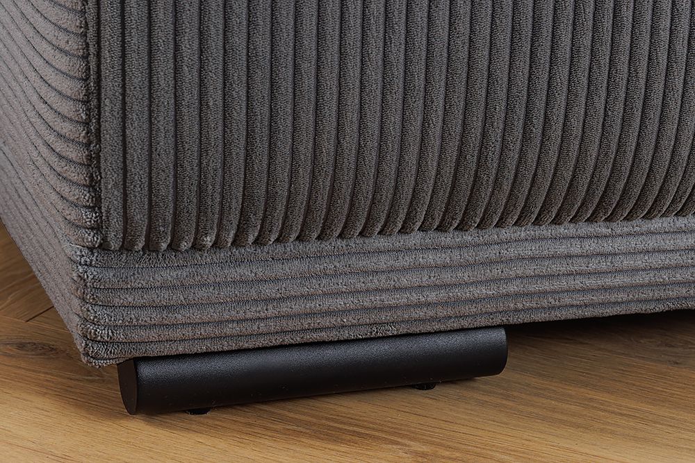 Moderner Hocker ELEGANCIA 110cm anthrazit Cord Fußhocker Sitzhocker