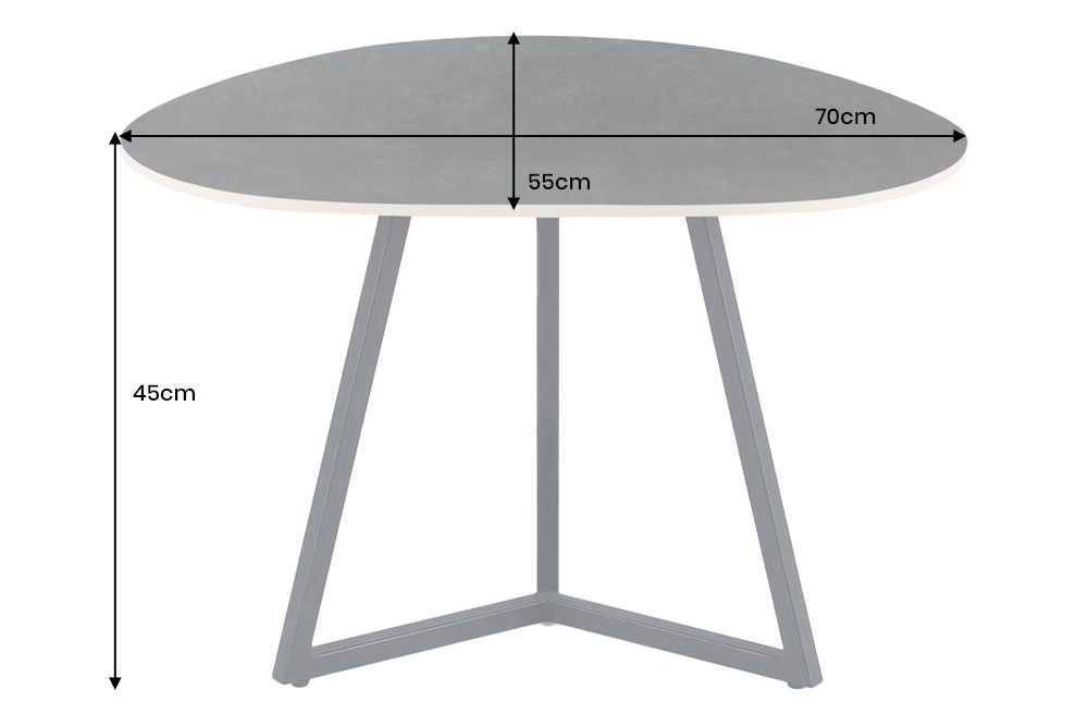 Design Couchtisch MARVELOUS 70cm anthrazit Marmor Keramik schwarzes Metall