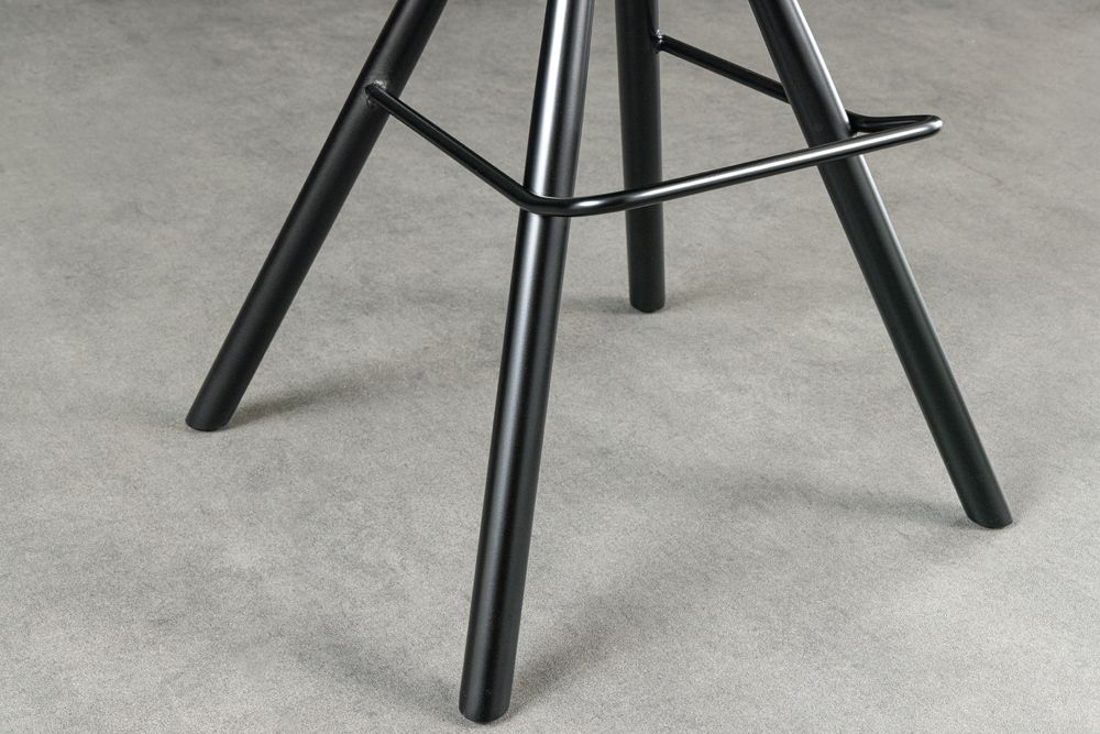 Drehbarer Design Barhocker BIG GEORGE taupe Samt Taschenfederkern mit Armlehnen Metall