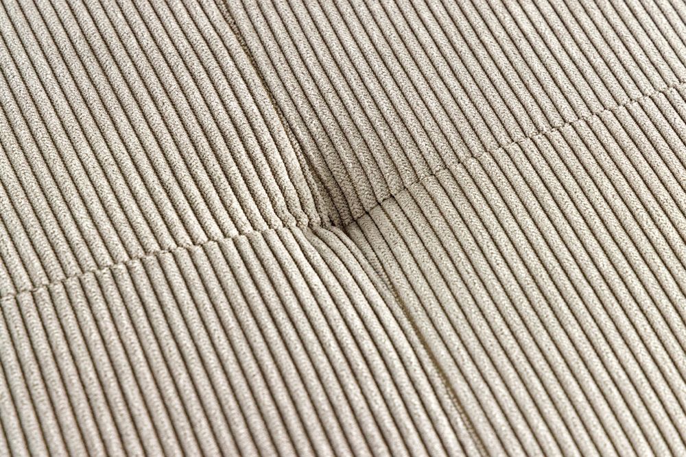 Design Sitzbank BOUTIQUE 100cm hellgrau Cord Metallbeine schwarz
