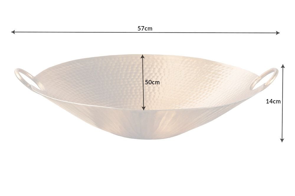 Handgearbeitete Deko Schale ORIENT 55cm gold Metall Hammerschlag Design