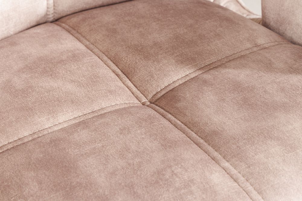 Drehbarer Design Stuhl CONCORD champagner greige Samt Taschenfederkern Metallgestell greige