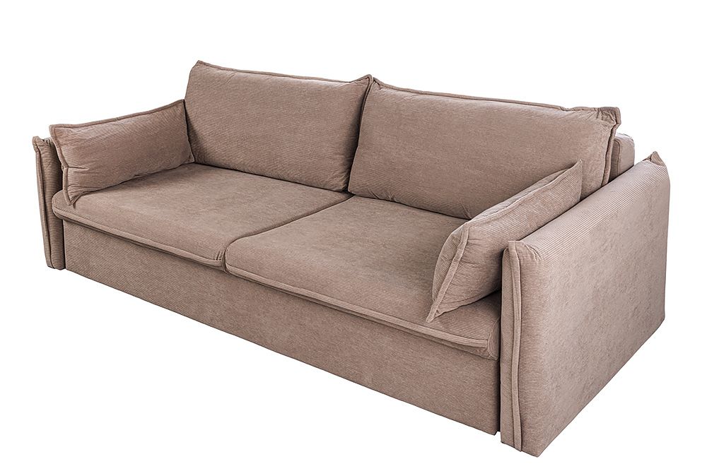 XXL Sofa mit Schlaffunktion APARTMENT  taupe Cord inkl. Bettkasten und Kissen