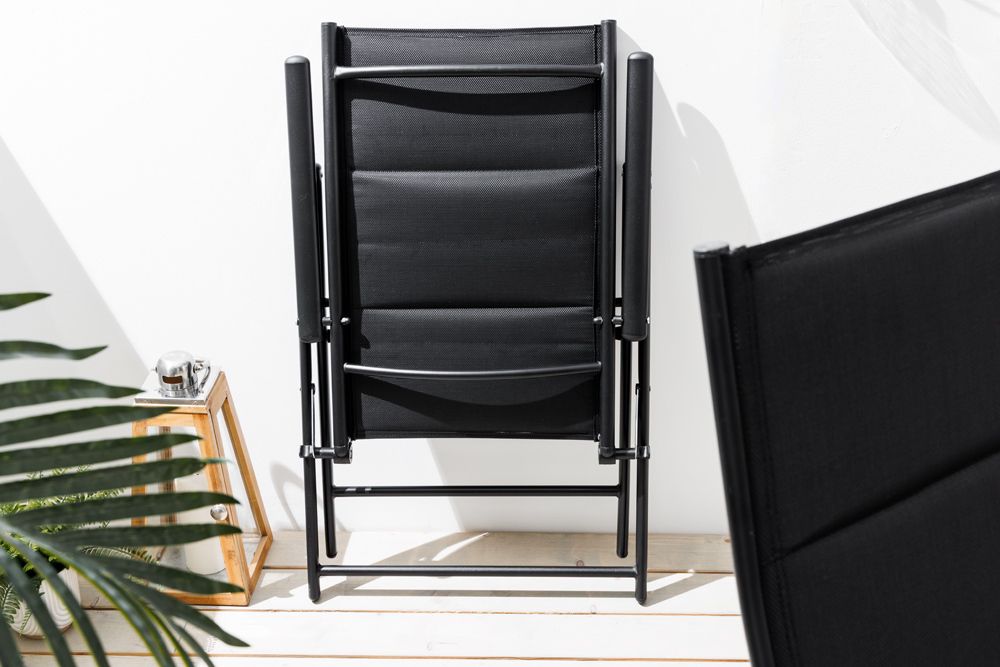 Outdoor Gartenstuhl COMFORT LINE anthrazit zusammenklappbar wetterfest Hochlehner