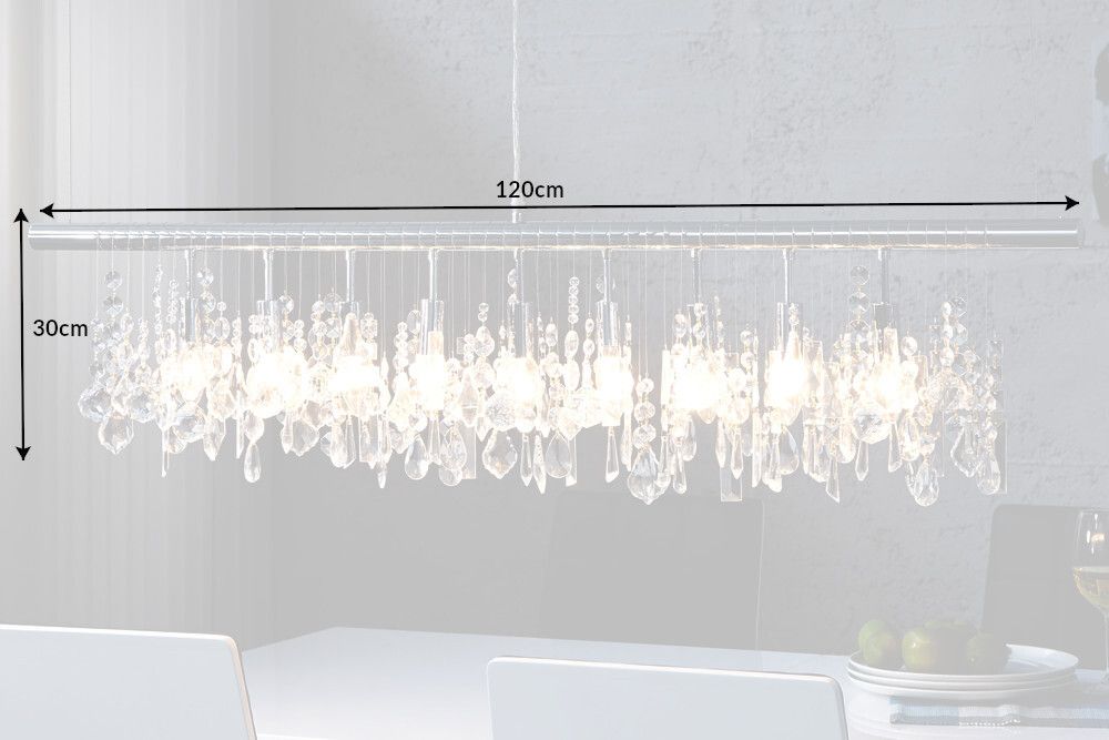 Extravagante Hängelampe DIAMONDS XL 120cm Kristall Lampe mit 9 Leuchten