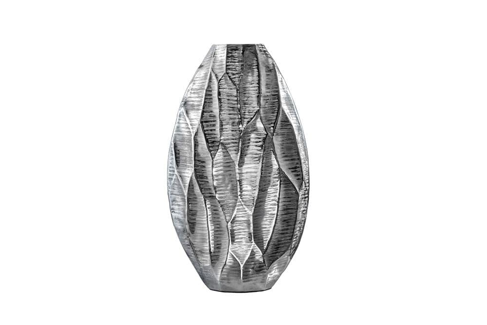 Elegante Vase ORGANIC ORIENT 44cm silber Hammerschlag Design