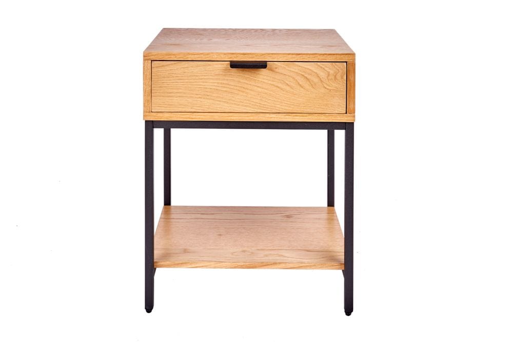 Industrial Nachttisch ELEMENTS 40cm Eiche Beistelltisch mit Schublade