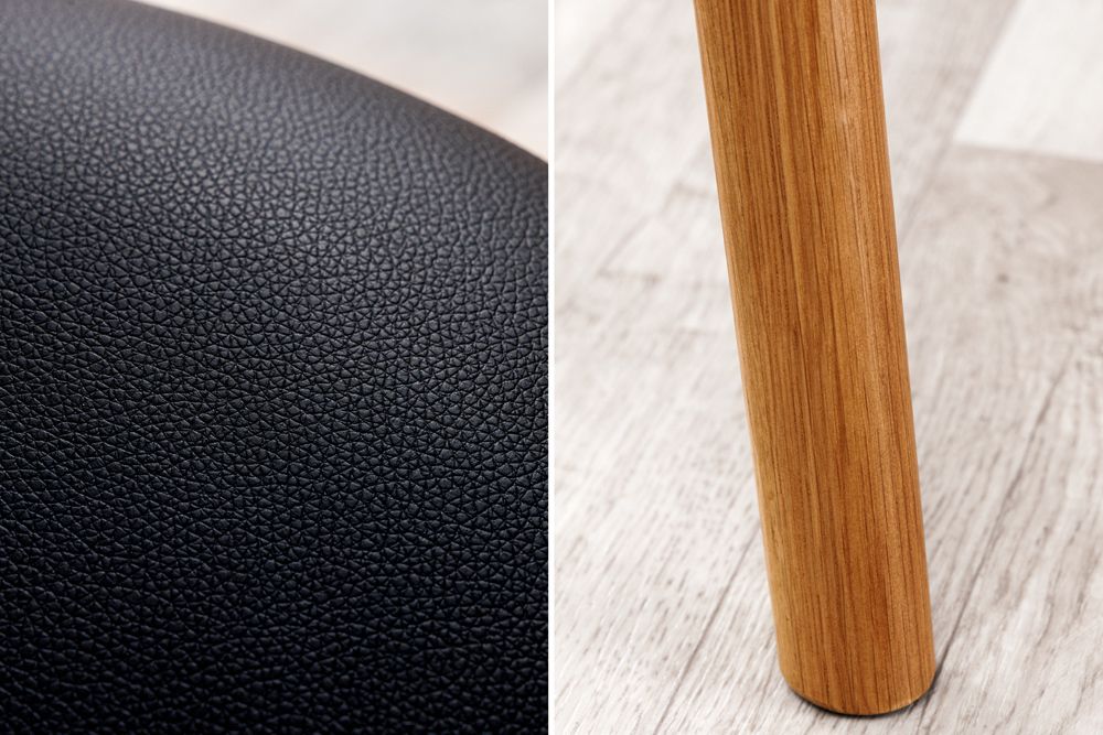 Retro Stuhl VALHALLA WOOD matt-braun Eiche Massivholz mit Armlehne