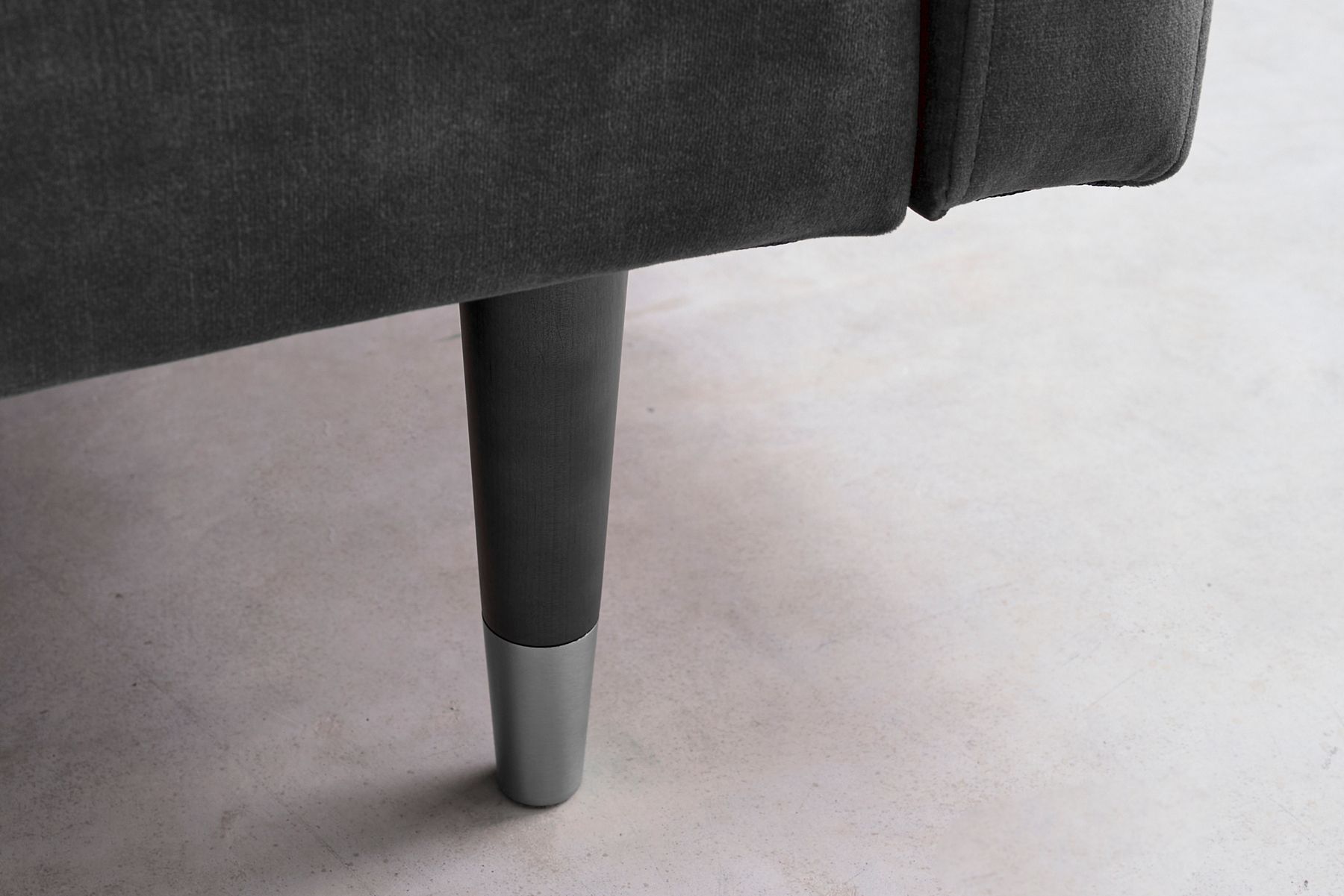 Modernes Schlafsofa COUTURE 200cm grau Microvelours 3-Sitzer Couch mit Schlaffunktion