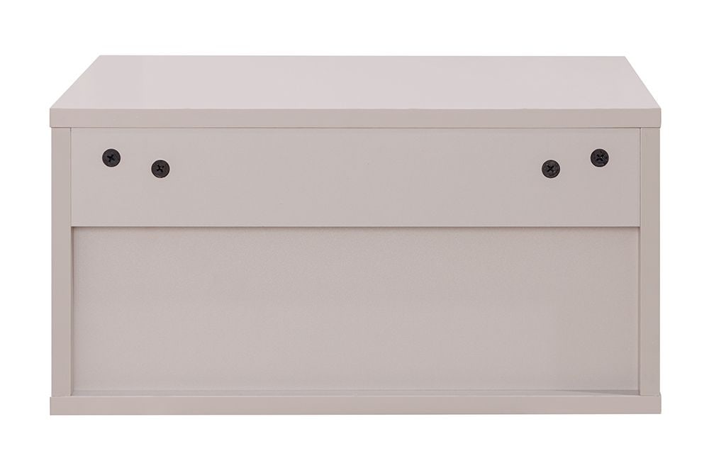Design Nachttisch COMFORT 50cm weiß hängend mit Schublade und offenem Fach
