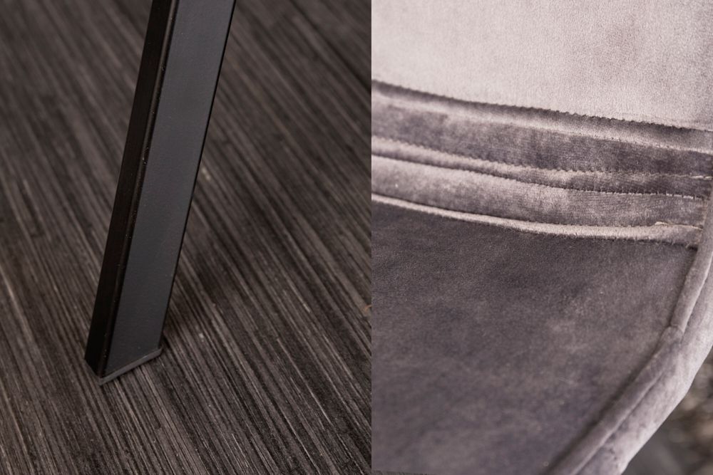 Retro Stuhl AMSTERDAM CHAIR dunkelgrau Samt Designklassiker