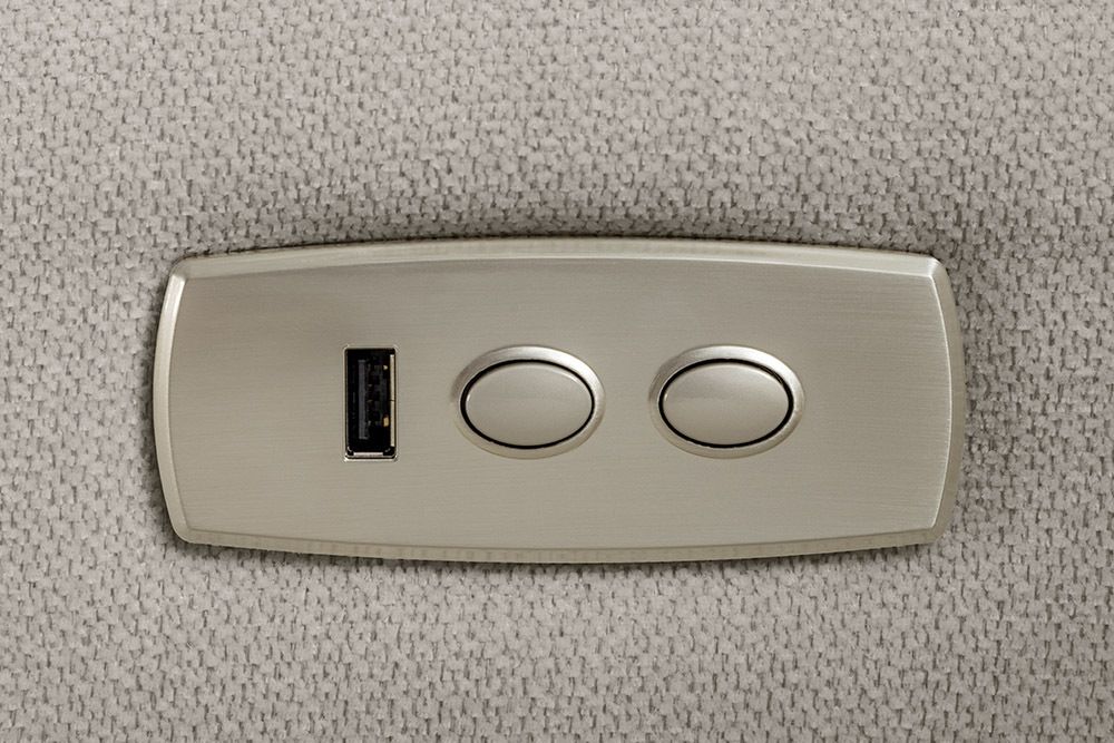 Elektrischer Kinosessel PRIORITY greige inkl. Kissen 360° drehbar mit USB-Anschluss