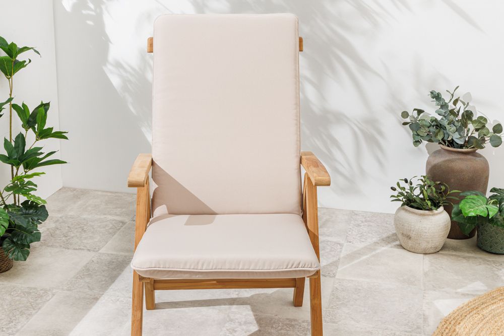 Outdoor Sitzkissen COMFORT LINE 50x122cm beige für Hochlehner-Stuhl Polsterauflage