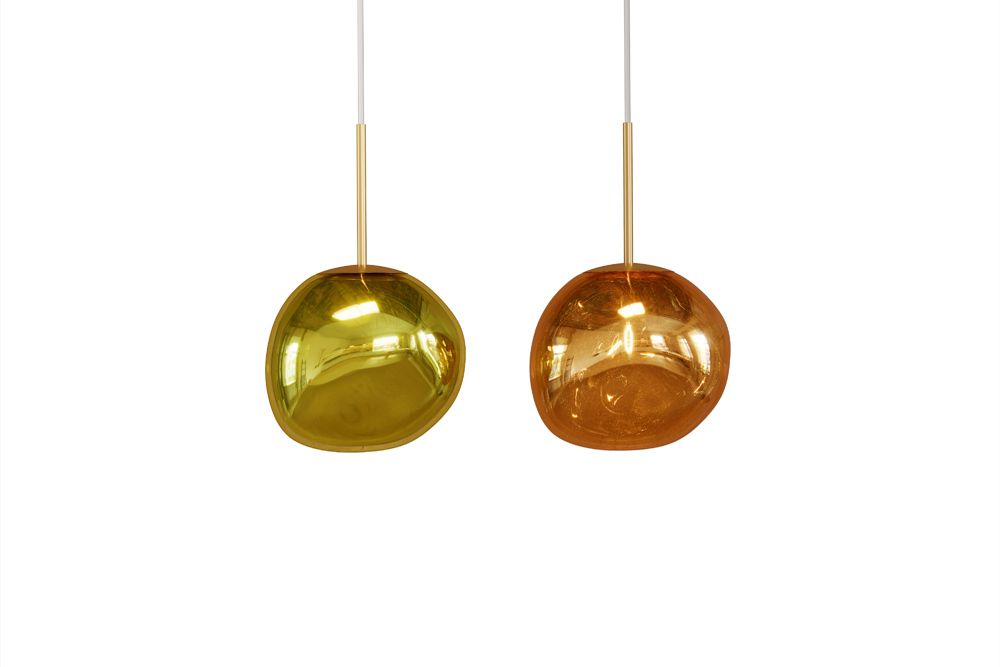 Runde Hängelampe LIQUID DIAMOND 20cm gold Glas Stahl Kugelleuchte