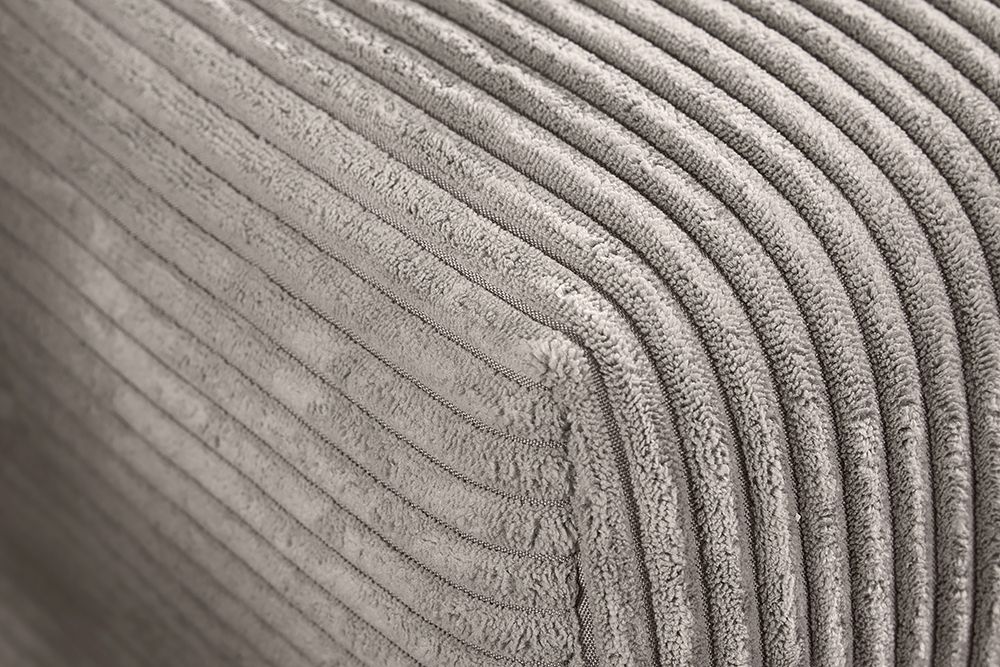Modernes Ecksofa KENT 220cm greige Cord inkl. Hocker Federkern L-Form Wohnlandschaft