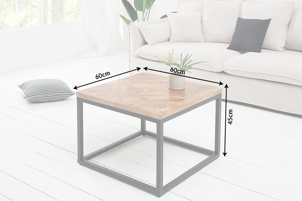 Massiver Beistelltisch INFINITY HOME 60cm Mangoholz Industrial Design