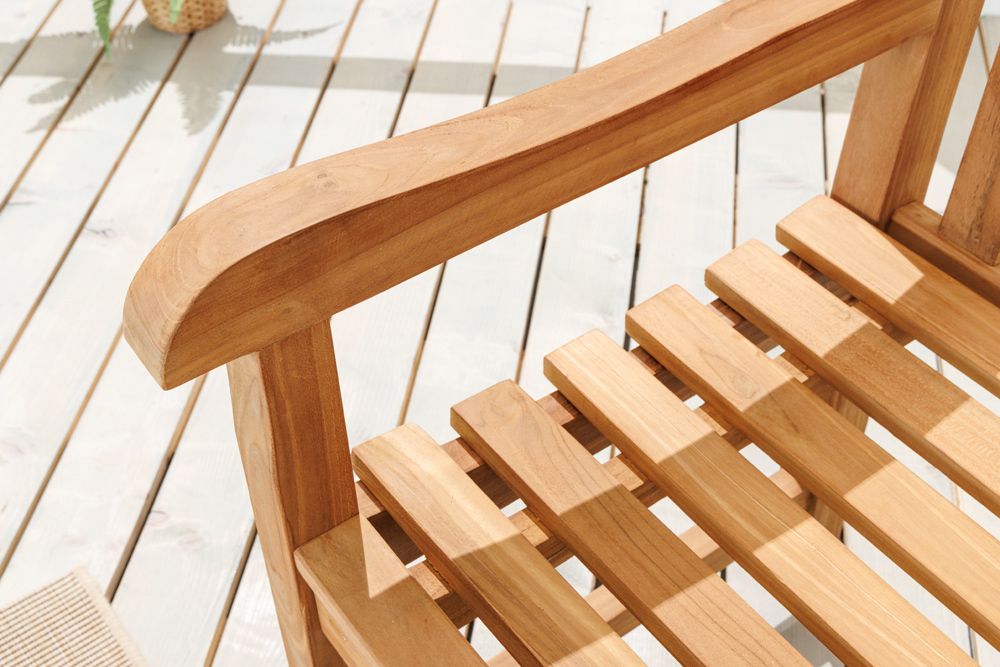 Outdoor Gartenbank EMPIRE TEAK 150cm natur Massivholz