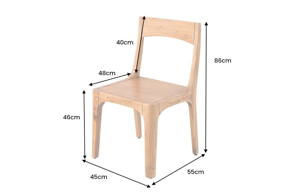 Massiver Stuhl ORGANIC braun Akazienholz honey finish handmade