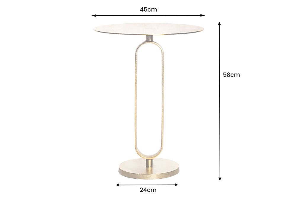 Runder Beistelltisch ELEGANCE 60cm gold Metall Aluminium handmade