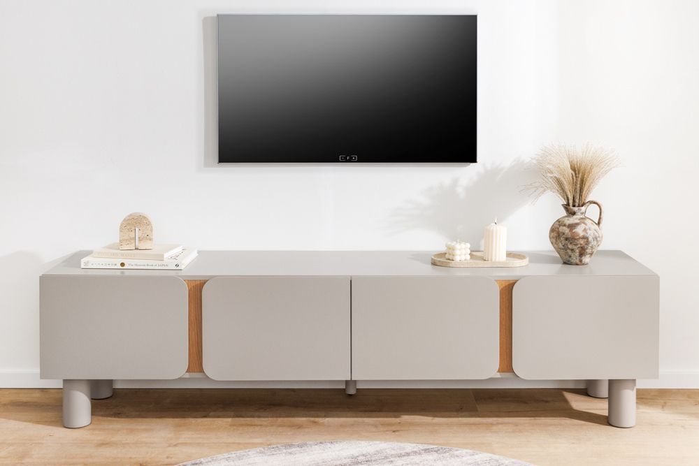 TV-Lowboard COSMO 180cm kaschmir beige Eiche Soft Close Stauraum