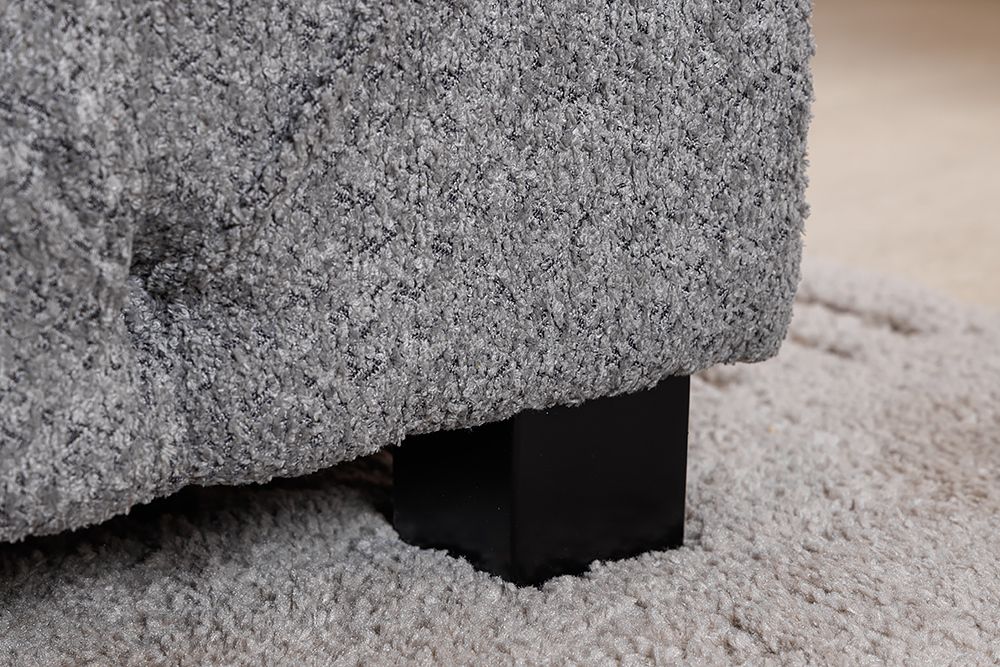 Design Boxbett PARIS 180x200 cm grau Bouclé Chesterfield