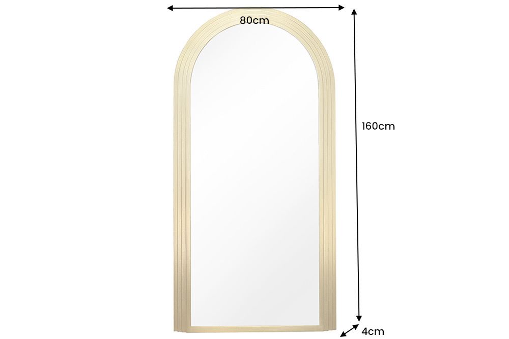 Edler Wandspiegel ART DECO 160cm gold Rundbogen Spiegel