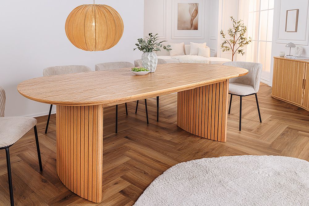 Ausziehbarer Esstisch VALHALLA WOOD 220-280cm natur Eichenholz