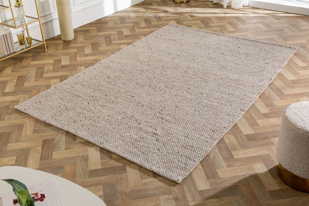 Design Teppich WOOL 240x160cm silbergrau aus Wolle