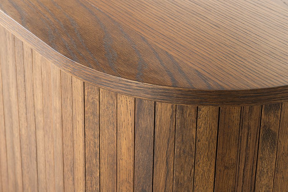 Retro TV-Board VALHALLA WOOD 160cm smoked Eichenholz Schiebetüren Lowboard