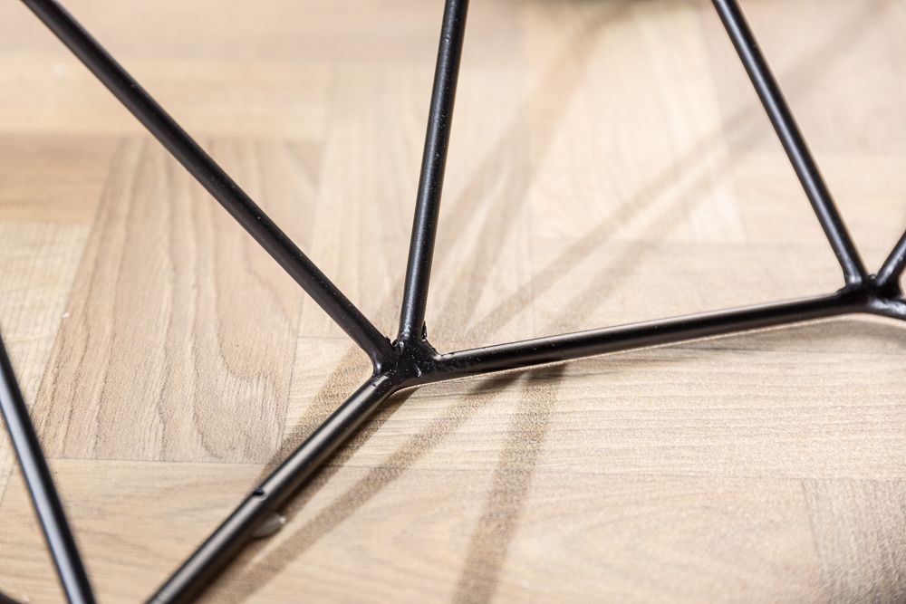 Eleganter Couchtisch DIAMOND 70cm grau schwarz mit Marmorplatte