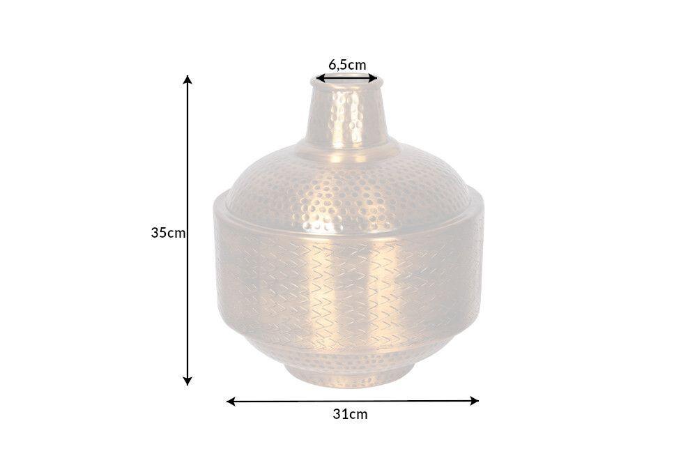 Elegante Vase ORIENT 35cm gold Hammerschlag Design