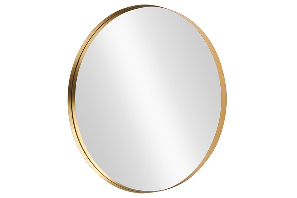 Runder Wandspiegel PORTRAIT 40cm gold mit Metallrahmen