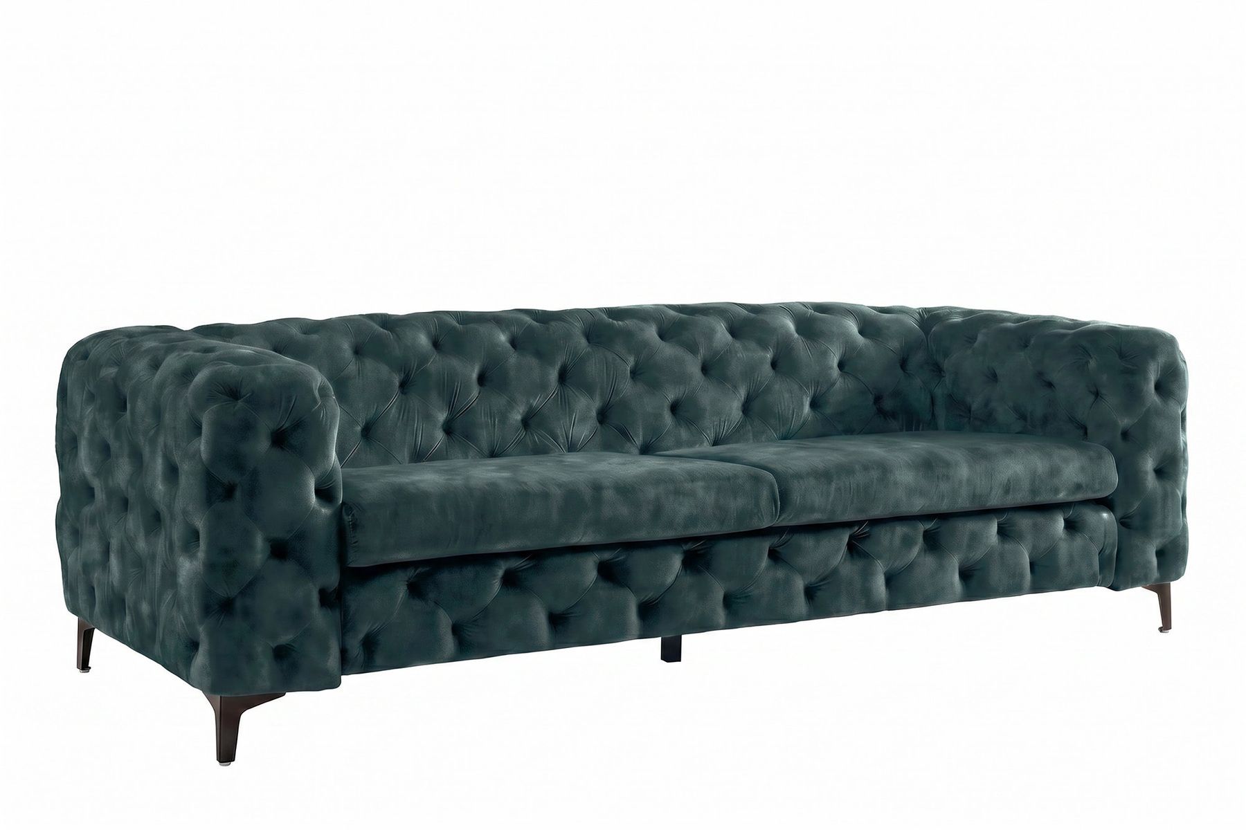 Chesterfield Sofa MODERN BAROCK 235cm petrol Samt 3-Sitzer Couch Federkern