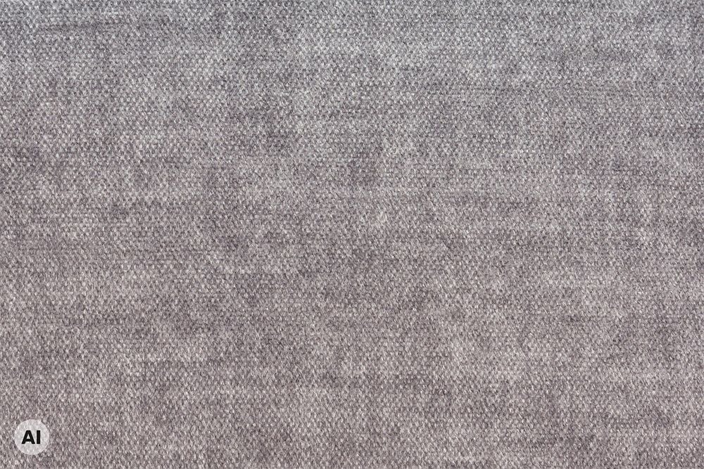 3-Sitzer Sofa IMPERIA 255cm grau Vogue Seiden Samtstoff elektrische Fußstütze
