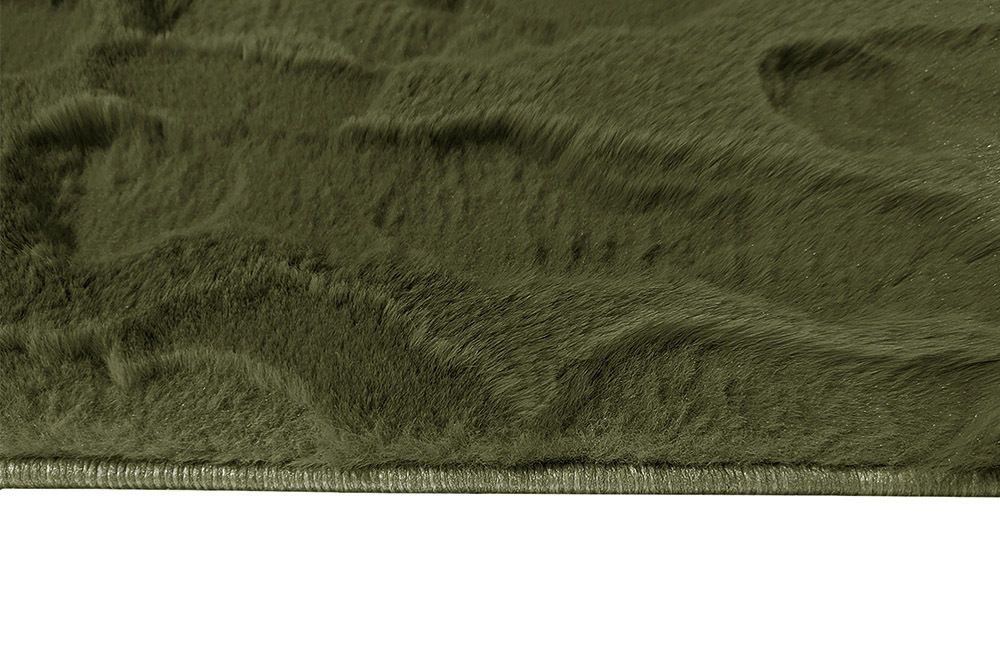 3D Hochflor Teppich DUNE 230x160cm dunkelgrün Hoch-Tief-Effekt