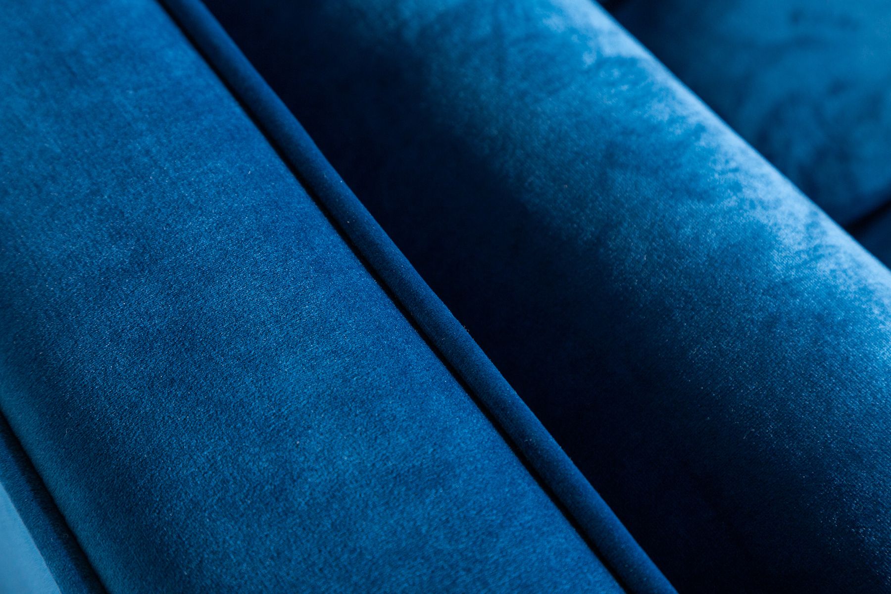 Design 3-Sitzer Sofa COZY VELVET 220cm petrol blau Samt Federkern Lounge
