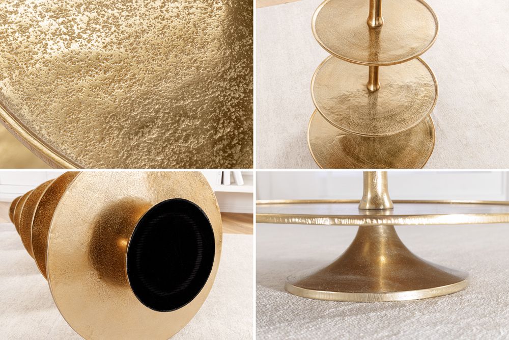 Design XXL Etagere ABSTRACT 150cm gold Metall mit fünf Etagen handmade