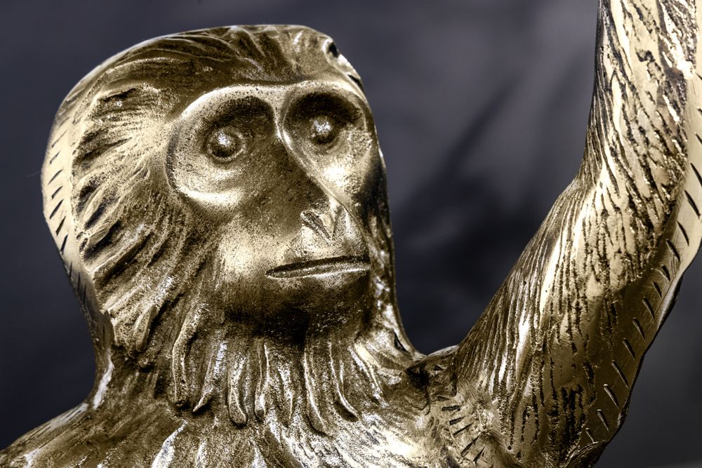 Design Beistelltisch WILDLIFE MONKEY 60cm gold antik Metall handmade