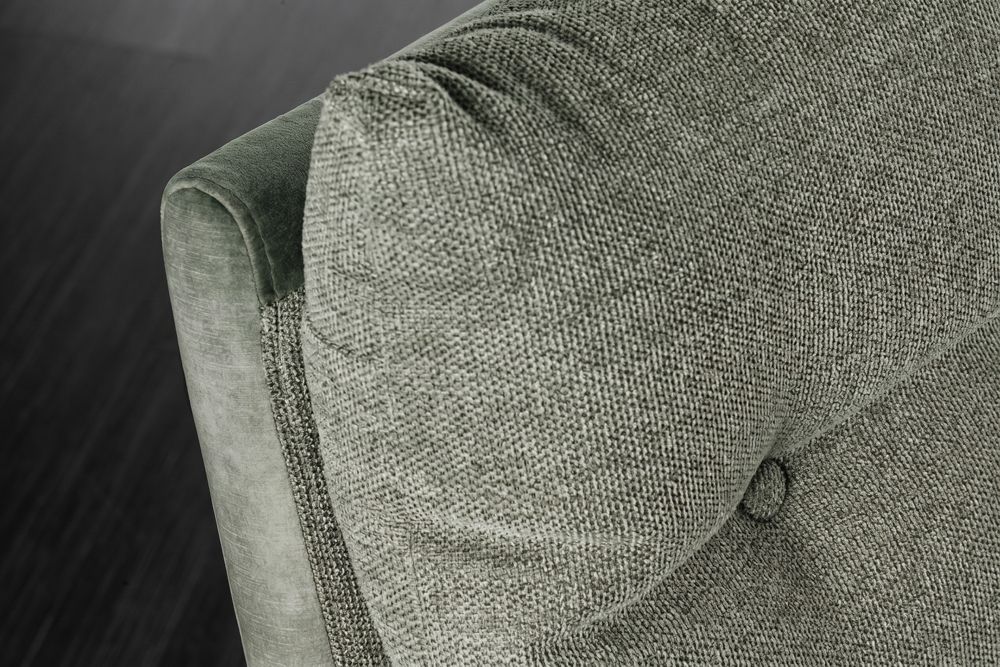 Gepolsterte Sitzbank BIG GEORGE 160cm grün Samt Strukturstoff Taschenfederkern schwarz