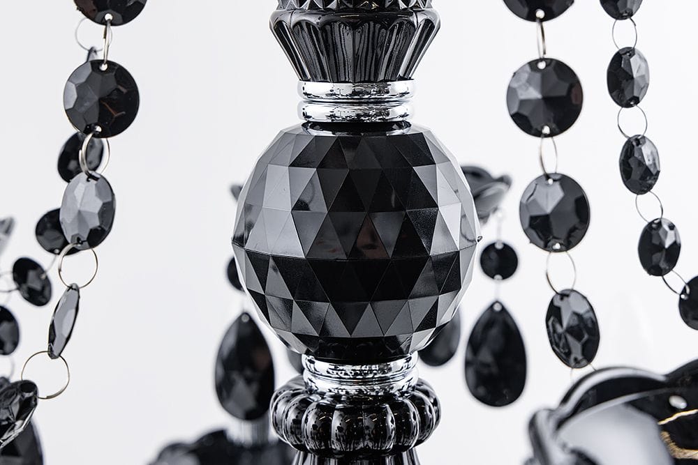 Design Kronleuchter BLACK CRYSTAL XL 80cm schwarz Acryl 15-armig Lüster