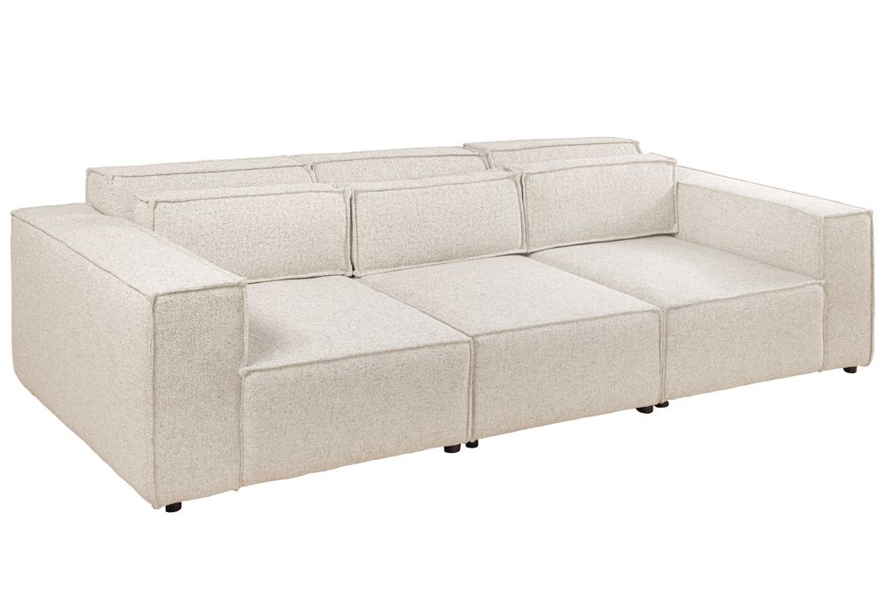 3-Sitzer Sofa BOSSA NOVA 260cm beige ocean Strukturstoff Couch inkl. Kissen