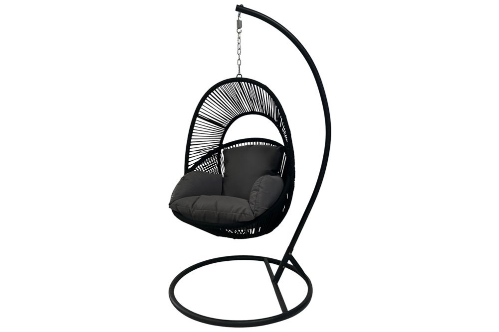 In- und Outdoor Hängesessel AIR ROPE anthrazit schwarz inkl. Kissen
