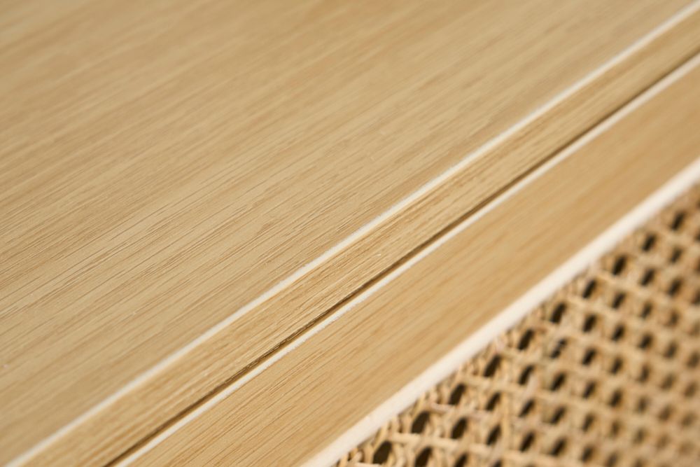 Design Sideboard VIENNA 155cm Wiener Geflecht Rattan Kommode mit Schubladen