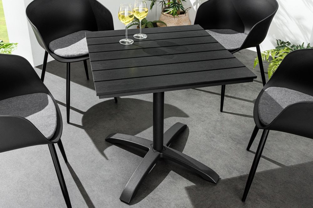 Moderner Bistrotisch DESIGNO 70cm anthrazit Aluminium wetterfest Outdoor Gartentisch