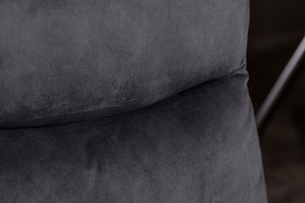 Moderner Freischwinger Stuhl COMFORT grau Samt mit Komfortgriff